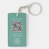 Custom Branded Business Logo QR Code Modern Sleutelhanger (achterkant)