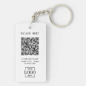 Custom Branded Business Logo QR Code Modern Sleutelhanger (achterkant)
