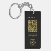 Custom Branded Business Logo QR Code Modern Sleutelhanger (Voorkant Links)