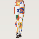 Custom Branded Christmas in Sinaasappel Blauw Groe Leggings (Achterkant)