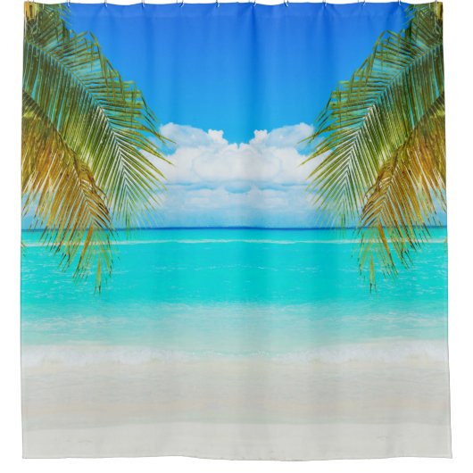 Custom Branded Coconut Tree Elegant Beach Douchegordijn (Voorkant)