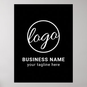Custom Branded Company Simple Black Business Logo Poster