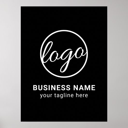 Custom Branded Company Simple Black Business Logo Poster (Voorkant)