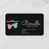 Custom Branded Cream en Blue Baby Couture Visitekaartje (Achterkant)