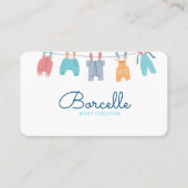 Custom Branded Cream en Blue Baby Couture Visitekaartje (Voorkant)