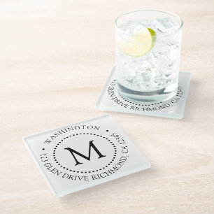 Custom Branded Dot Lijst Monogram Glass Onderzette Glazen Onderzetter