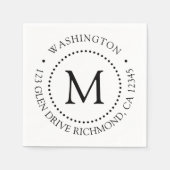 Custom Branded Dot Lijst Monogram servetten (Voorkant)