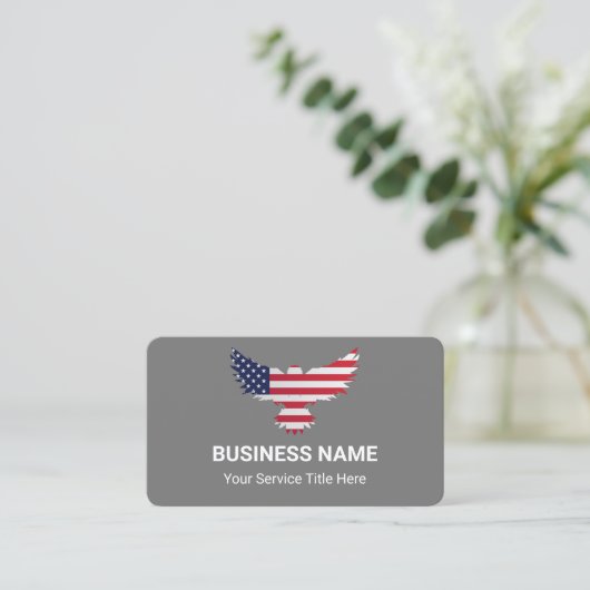 Custom Branded Eagle American Flag Visitekaartje (Staand voorkant)