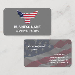Custom Branded Eagle American Flag Visitekaartje
