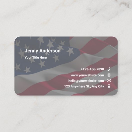 Custom Branded Eagle American Flag Visitekaartje (Achterkant)