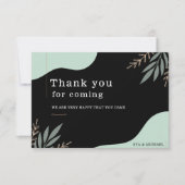 Custom Branded Eenvoudige Moderne Bruiloft Zwart Bedankkaart (Voorkant)