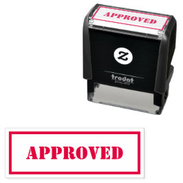 Custom Branded Eenvoudige Rand Vet Rood Goedgekeur Zelfinktende Stempel