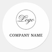 Custom Branded eenvoudige Witte Classic Ronde Stic Ronde Sticker (Voorkant)