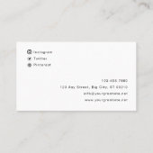 Custom Branded Eenvoudige Witte & Zwarte Fotografi Visitekaartje (Achterkant)