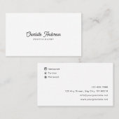 Custom Branded Eenvoudige Witte & Zwarte Fotografi Visitekaartje (Voorkant / Achterkant)