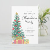 Custom Branded Elegant Christmas Party Uitnodiging (Staand voorkant)