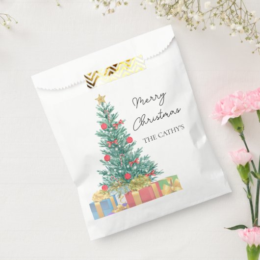 Custom Branded Elegant Merry Christmas Party Papie Bedankzakje (Gezegeld)