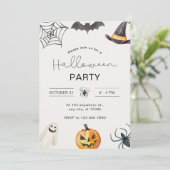 Custom Branded Elegante Volwassen Halloween Party Kaart (Staand voorkant)