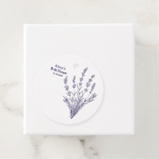 Custom Branded Franse lavendel bloemen Bedankjes Labels (In situ)