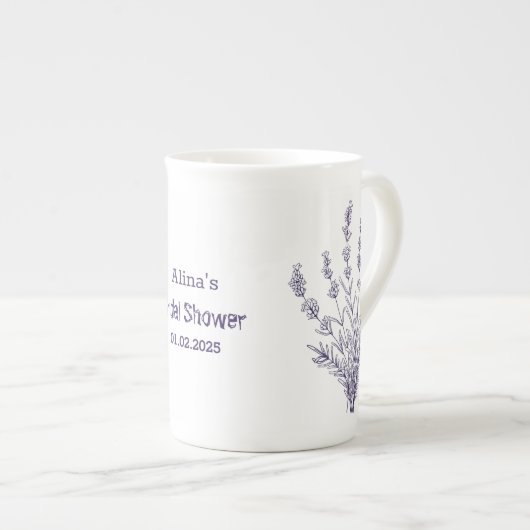 Custom Branded Franse lavendel bloemen Porselein Kop (Voorkant rechts)