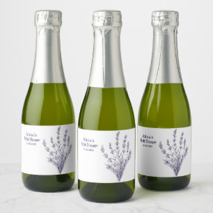 Custom Branded Franse lavendel bloemen Sparkling Wijnetiket