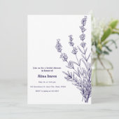 Custom Branded Franse lavendel bloemen uitnodiging (Staand voorkant)