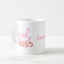 Custom Branded Girl Boss Funky Hearts Naam Koffiemok