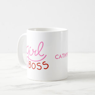 Custom Branded Girl Boss Funky Hearts Naam Koffiemok