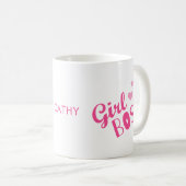 Custom Branded Girl Boss Hearts Naam Koffie Mok (Voorkant rechts)