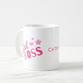 Custom Branded Girl Boss Hearts Naam Koffie Mok