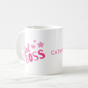 Custom Branded Girl Boss Hearts Naam Koffie Mok