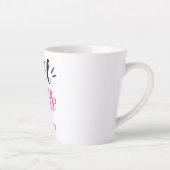 Custom Branded Girl Boss Typografie Roze Zwart Latte Mok (Rechts)