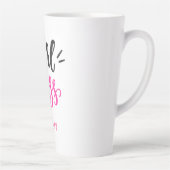 Custom Branded Girl Boss Typografie Roze Zwart Latte Mok (Rechts)
