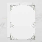 Custom Branded Grey Floral Waterverf Bruiloft Kaart (Achterkant)