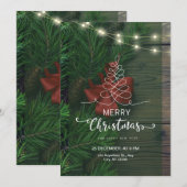 Custom Branded Groen Eenvoudig Vrolijk Kerstfeest Kaart (Voorkant / Achterkant)