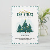 Custom Branded Groen Modern Merry Christmas Kaart (Staand voorkant)