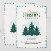 Custom Branded Groen Modern Merry Christmas Kaart (Voorkant / Achterkant)