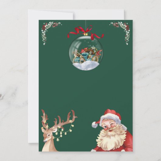 Custom Branded Groen Wit Nieuw trouwen Kerstmis Kaart (Achterkant)