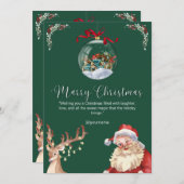 Custom Branded Groen Wit Nieuw trouwen Kerstmis Kaart (Voorkant / Achterkant)