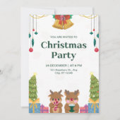 Custom Branded Groene Waterverf Kerstfeest Kaart (Voorkant)