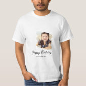 Custom Branded Happy Birthday Foto T-shirt (Voorkant)