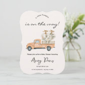 Custom Branded Herfst Pumpkin Baby shower Invitati Kaart (Staand voorkant)