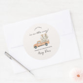 Custom Branded Herfst Pumpkin Baby shower Ronde Sticker (Envelop)