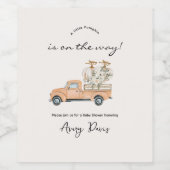 Custom Branded Herfst Pumpkin Baby shower Wijn Etiket (Enkel label)