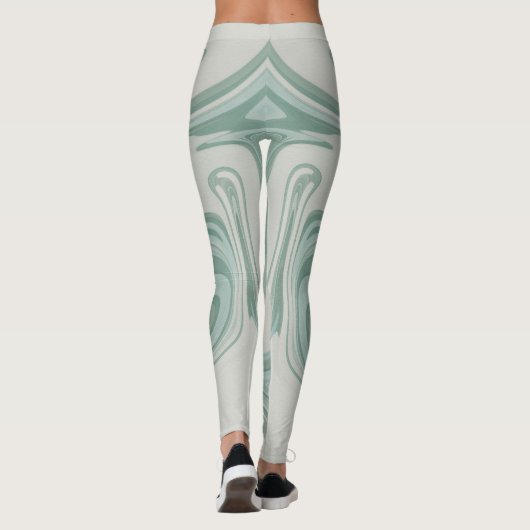 Custom Branded Kleurrijke Abstracte Paarse Schatti Leggings (Achterkant)