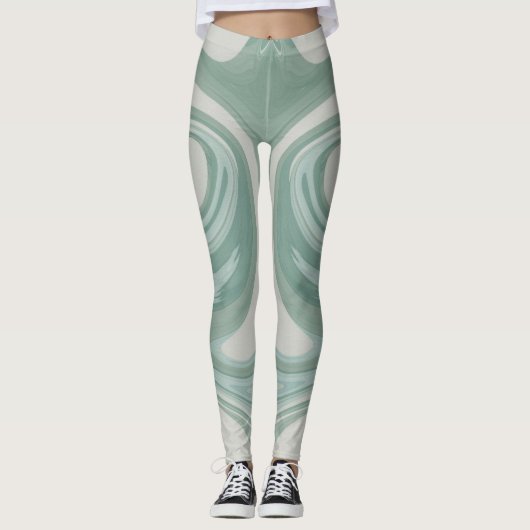 Custom Branded Kleurrijke Abstracte Paarse Schatti Leggings (Voorkant)