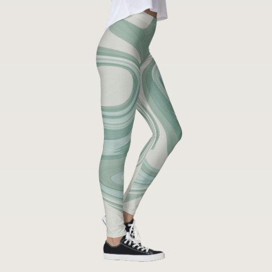 Custom Branded Kleurrijke Abstracte Paarse Schatti Leggings (Rechts)