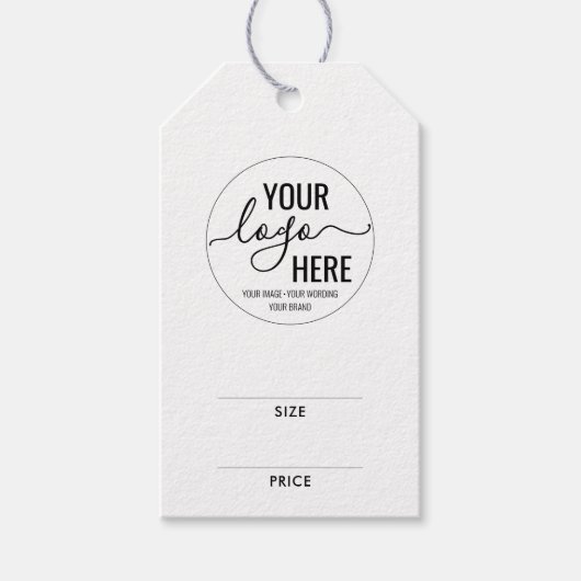 Custom Branded Logo Bedrijfsgrootte Hang Label Cadeaulabel (Voorkant)