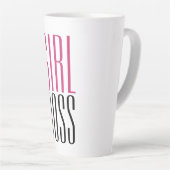Custom Branded Meisje Boss Hot Roze Zwart Typograf Latte Mok (Rechterhoek)