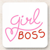 Custom Branded Meisje Boss Roze Harten Bier Onderzetter (Voorkant)